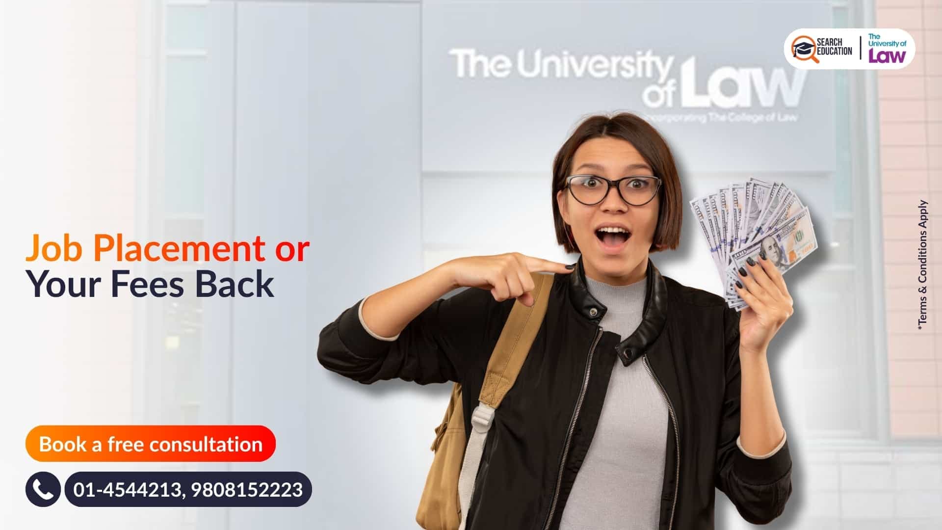 Study masters & get job placement or your fees back at ULaw UK